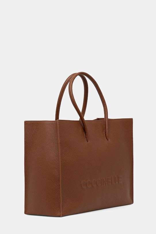 Кожена чанта Coccinelle COCCINELLEMYRTHA MAXI LOG E1.QBB.18.01.01 кафяв AW24