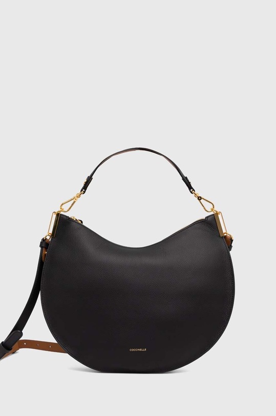 Usnjena torbica Coccinelle COCCINELLESUNUP Ne ustreza A4 črna E1.QKF.13.01.01