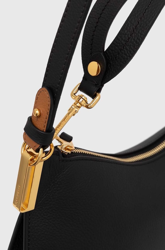 Usnjena torbica Coccinelle COCCINELLESUNUP črna E1.QKF.13.01.01