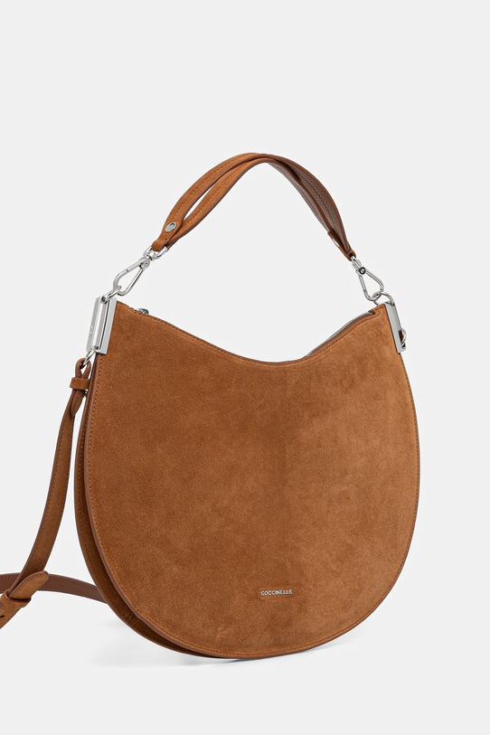 Coccinelle torebka zamszowa COCCINELLESUNUP SUEDE E1.QKG.13.01.01 brązowy SS26