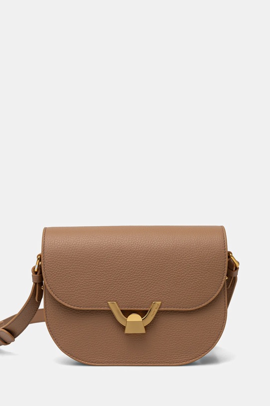 Kožená kabelka Coccinelle COCCINELLEDEW usňová koža béžová E1.QTF.15.03.01