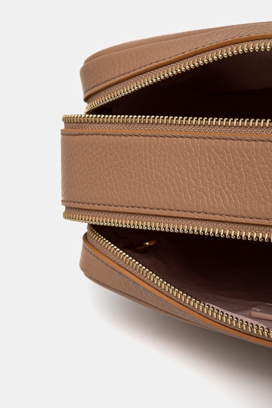 Kožená kabelka Coccinelle COCCINELLEMALORY E1.R1K.15.01.01 béžová