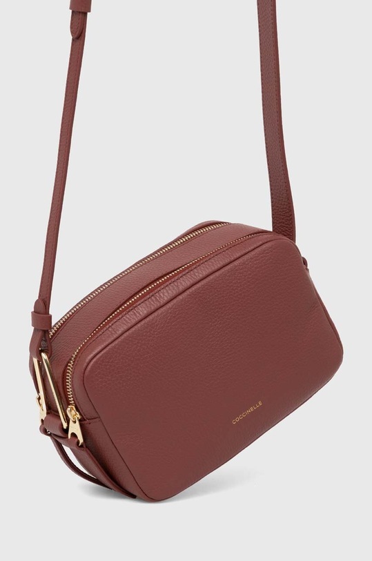 Kožená kabelka Coccinelle COCCINELLEMALORY E1.R1K.15.01.01 hnědá