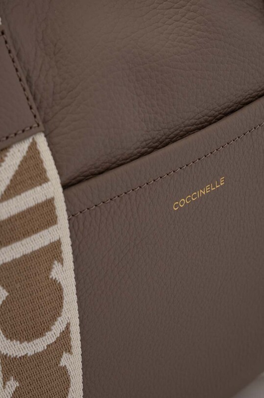Coccinelle torebka skórzana 2DAY SIGNATURE beżowy E1.R7B.11.01.01