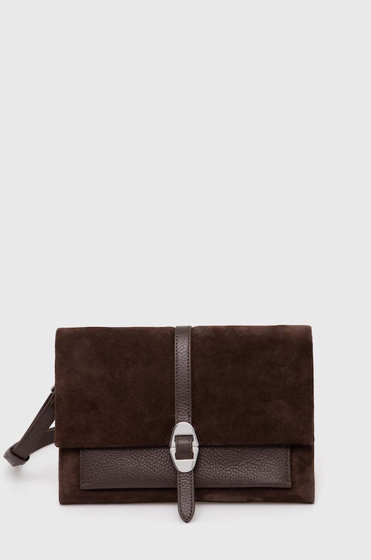 Kožená kabelka Coccinelle COCCINELLEDORIAN SUEDE semišová kůže hnědá E1.RAP.12.02.01