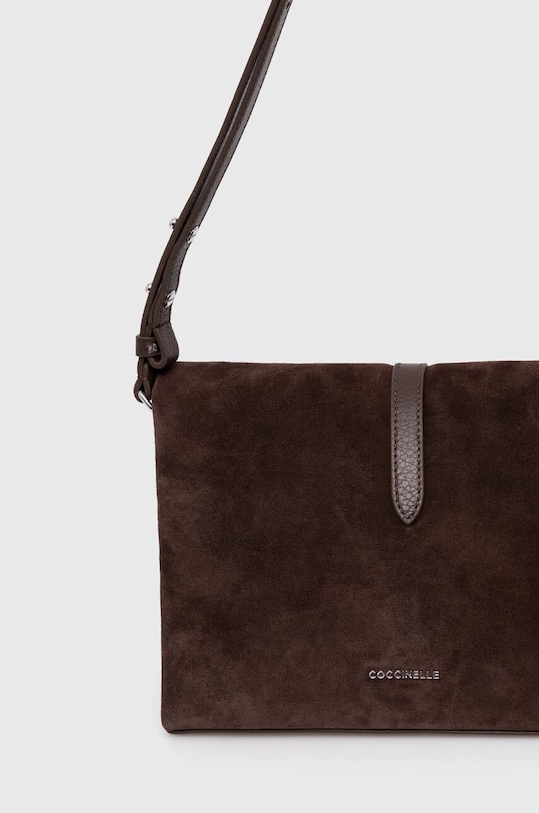 Kožená kabelka Coccinelle COCCINELLEDORIAN SUEDE hnědá E1.RAP.12.02.01