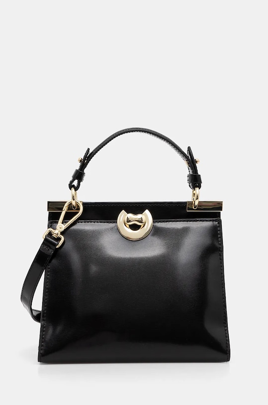 Kožená kabelka Coccinelle COCCINELLEBINXIE SHINY CA přírodní kůže černá E1.R8B.18.03.01