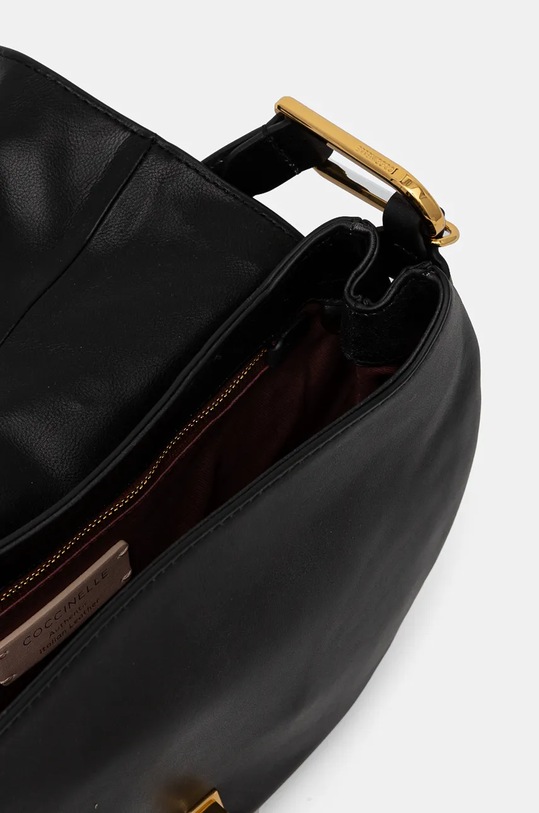 Kožená kabelka Coccinelle COCCINELLEMAGIE VINTAGE černá E1.RJL.18.03.01