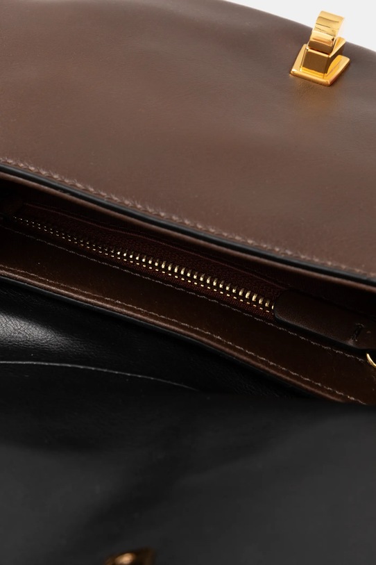 Kožená kabelka Coccinelle COCCINELLEMAGIE VINTAGE E1.RJL.58.01.01 hnědá