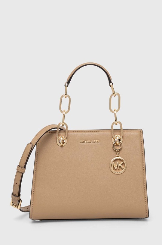 Δερμάτινη τσάντα MICHAEL Michael Kors λείο δέρμα μπεζ 30S4GCYS1T