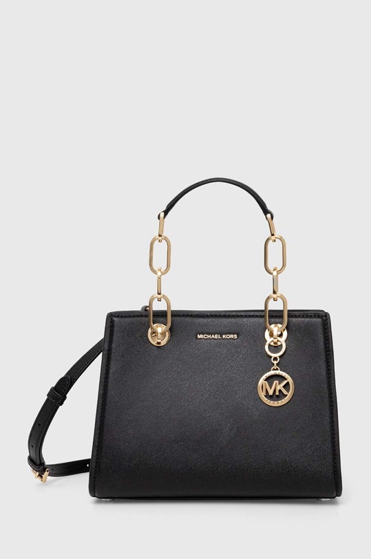 Kožená kabelka MICHAEL Michael Kors usňová koža čierna 30S4GCYS1T
