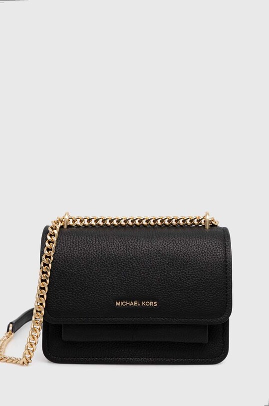 Шкіряна сумочка MICHAEL Michael Kors лицьова шкіра чорний 32T4GC7C1T