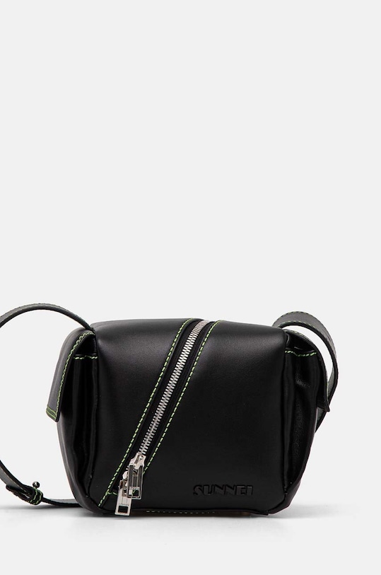 Sunnei bőr táska MACCWBAG004 fekete AW24