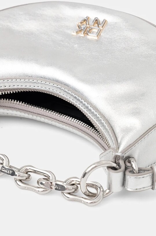 Kožená kabelka Dkny strieborná R433DF74