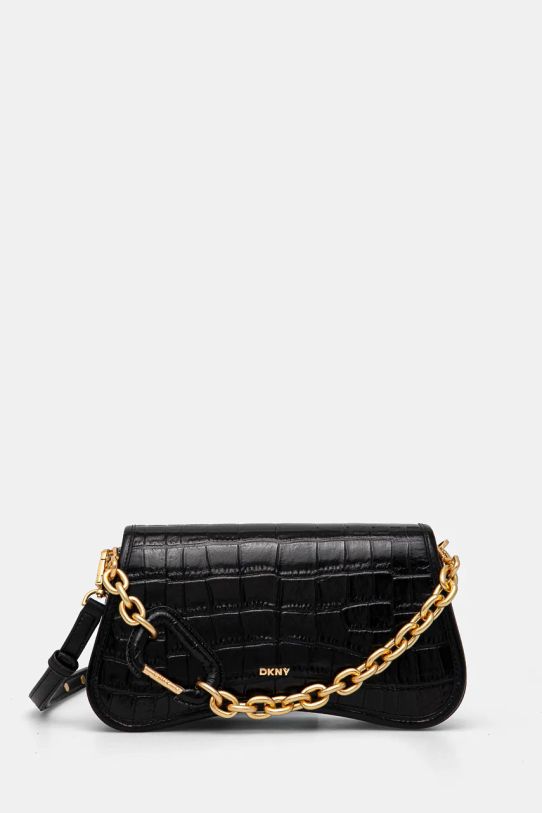 Dkny borsa a mano in pelle pelle fiore nero R43GPG48