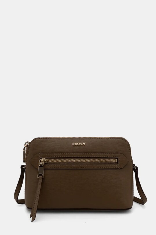 Шкіряна сумочка Dkny лицьова шкіра зелений R42EKE17