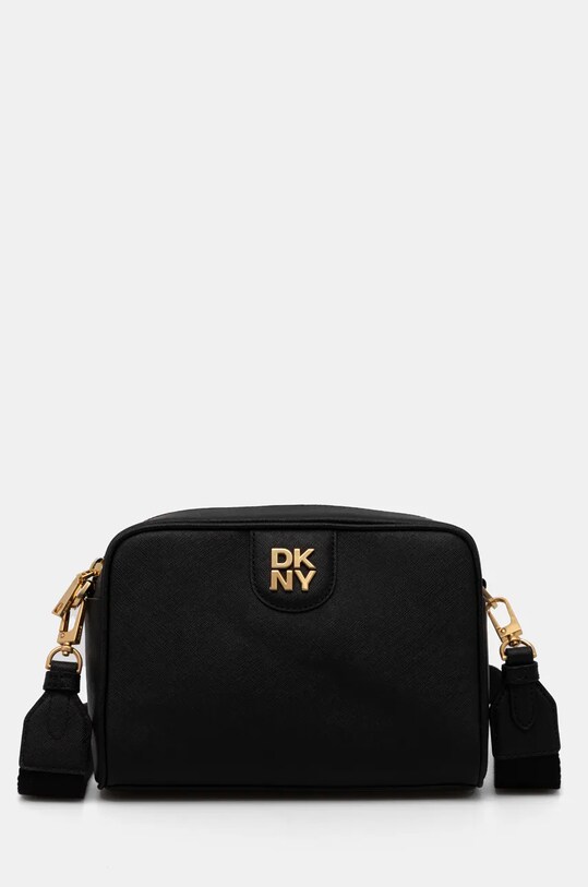 Шкіряна сумочка Dkny лицьова шкіра чорний R43EKV85