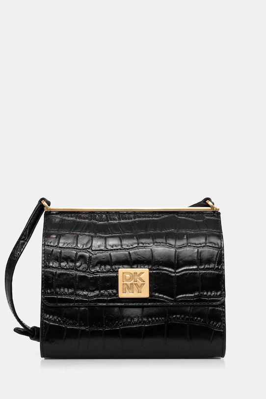 Kožená kabelka Dkny přírodní kůže černá R433PG79