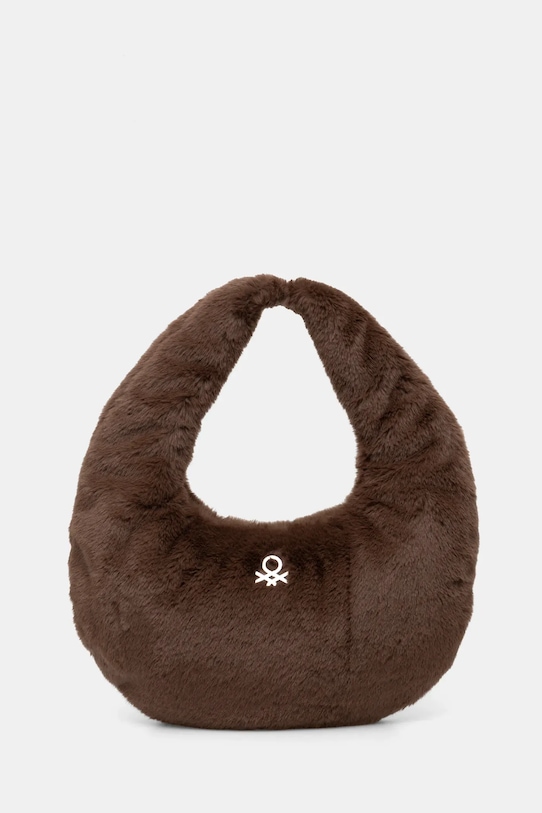 Kabelka United Colors of Benetton hladký hnědá 6G6LDY06E