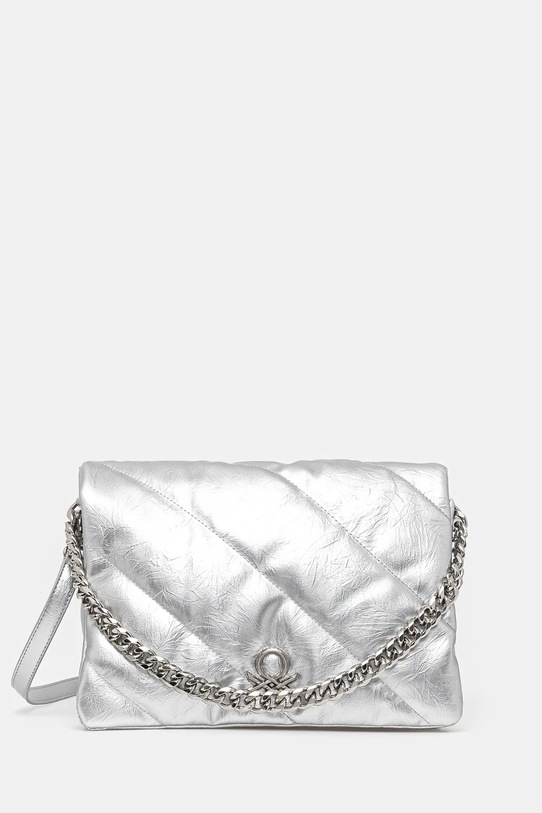 Kabelka United Colors of Benetton nevejde se A4 stříbrná 62IZDY06J