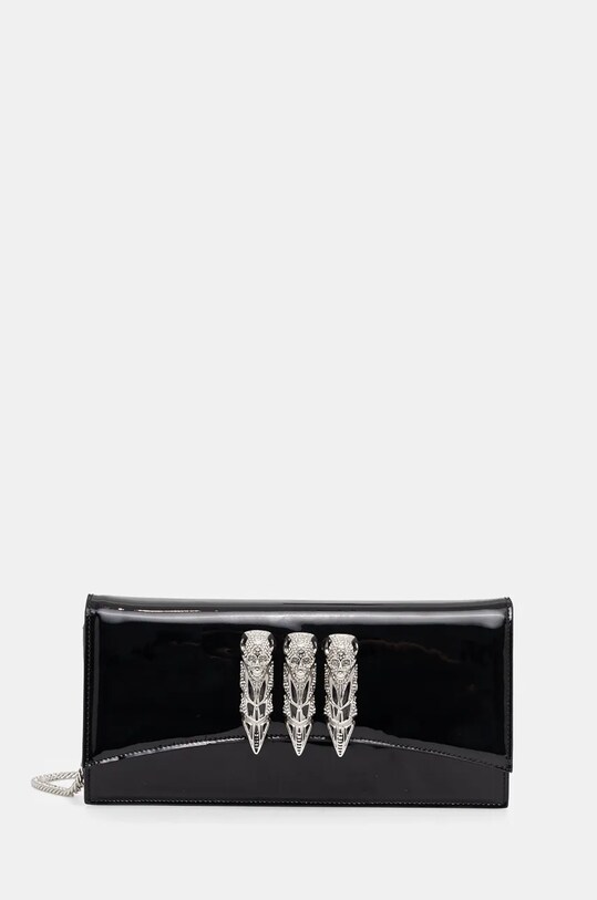 Philipp Plein pochette di pelle pelle fiore nero AADA.WBA2044.PLE010N