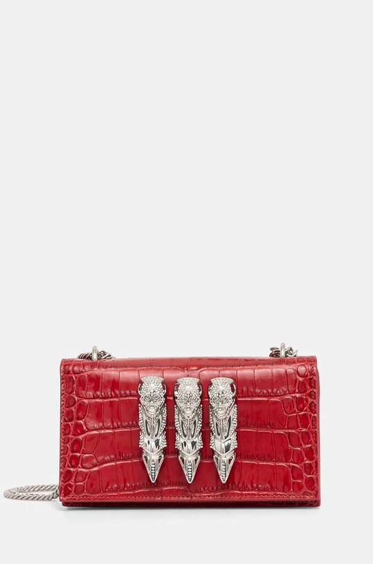 Кожаная сумочка Philipp Plein аппликация красный AADA.WBA2056.PLE010N