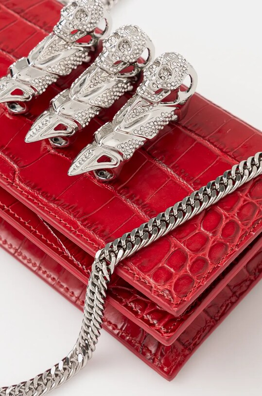 Кожаная сумочка Philipp Plein красный AADA.WBA2056.PLE010N