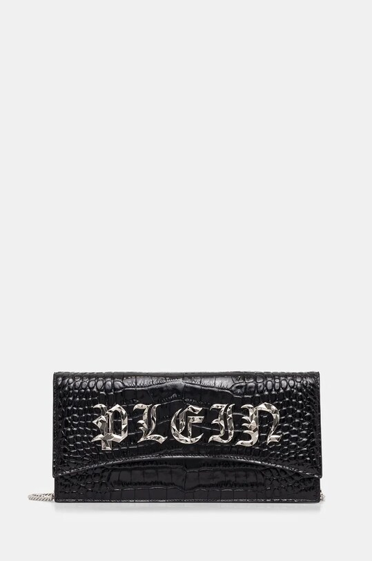 Philipp Plein borsa a mano in pelle pelle fiore nero FADA.WBA2000.PLE010N