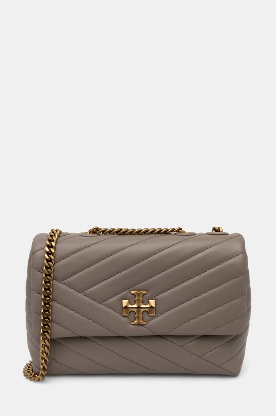 Tory Burch torebka skórzana Kira Chevron skóra licowa brązowy 90452.082