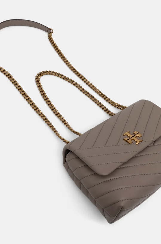 Tory Burch torebka skórzana Kira Chevron brązowy 90452.082
