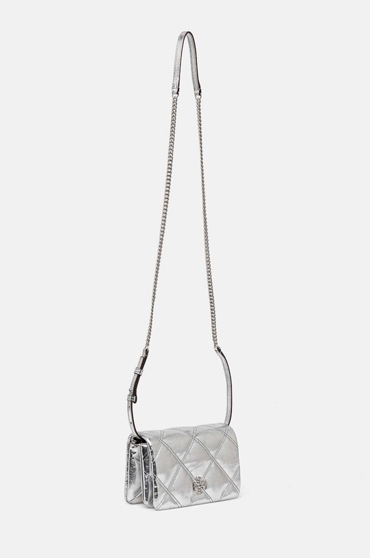 Шкіряна сумочка Tory Burch Kira Metallic Diamond 158631.040 срібний AW24
