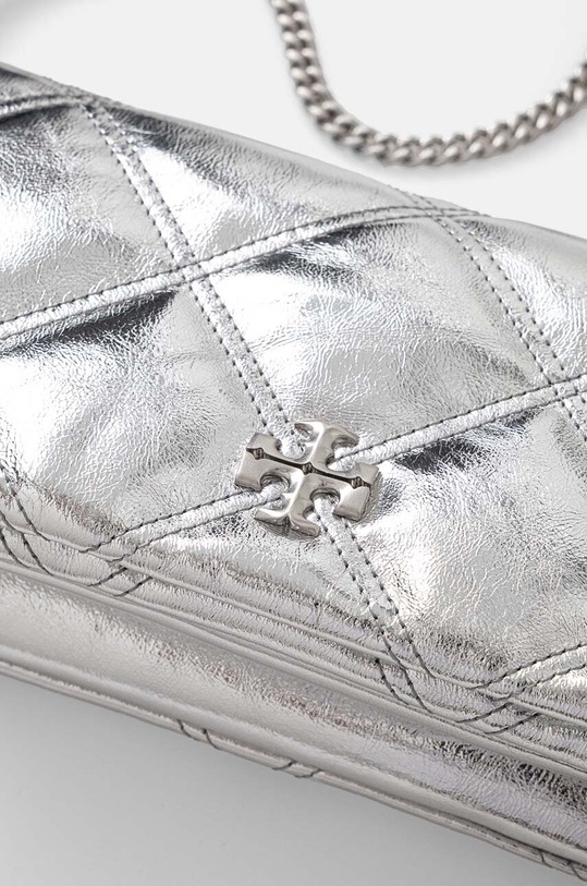 Шкіряна сумочка Tory Burch Kira Metallic Diamond срібний 158631.040