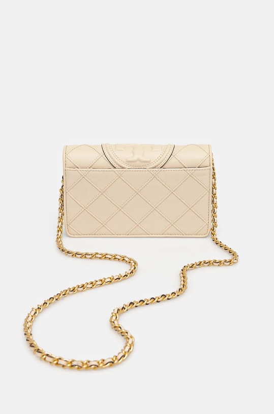 Accesorii Tory Burch poseta de piele Fleming 138853.122 bej