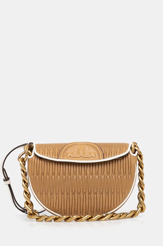 Кожаная сумочка Tory Burch Fleming кожа коричневый 158474.200