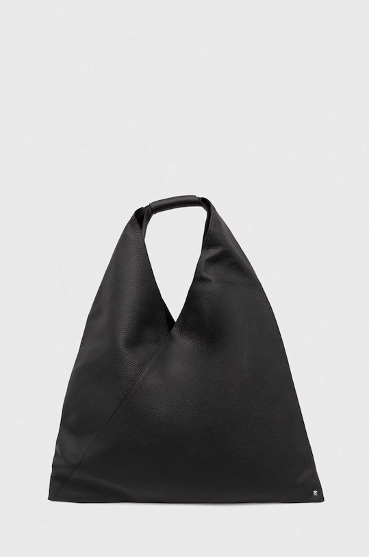 MM6 Maison Margiela poseta de piele uni negru S54WD0039.P4344