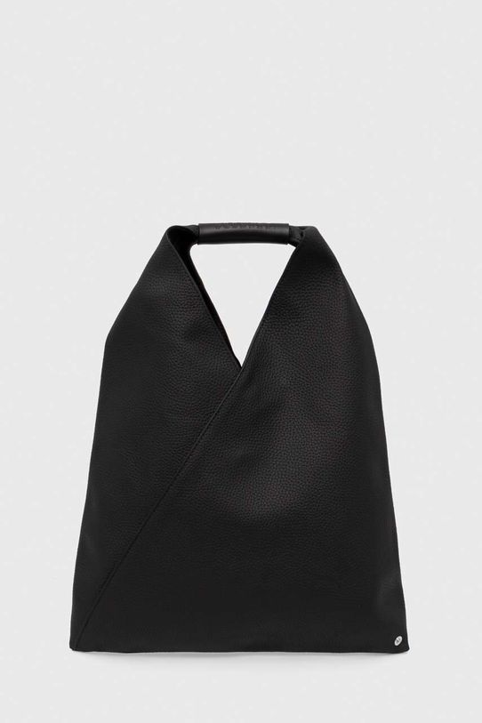 Kožená kabelka MM6 Maison Margiela přírodní kůže černá S54WD0043.P5691