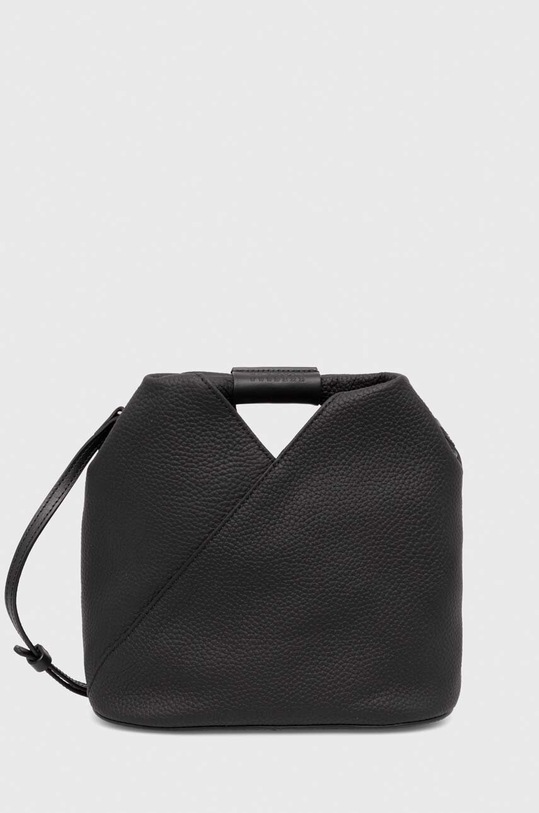 MM6 Maison Margiela poseta de piele uni negru SB6WD0026.P5691