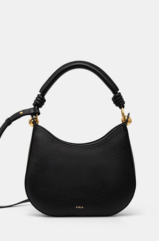 Кожена чанта Furla гладка кожа черен WB01489.BX0176.O6000
