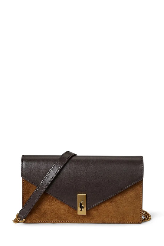 Kožená kabelka Polo Ralph Lauren přírodní kůže hnědá 427952418