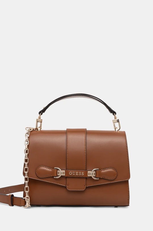 Τσάντα Guess NOLANA απομίμηση λείου δέρματος καφέ HWVG95.00200