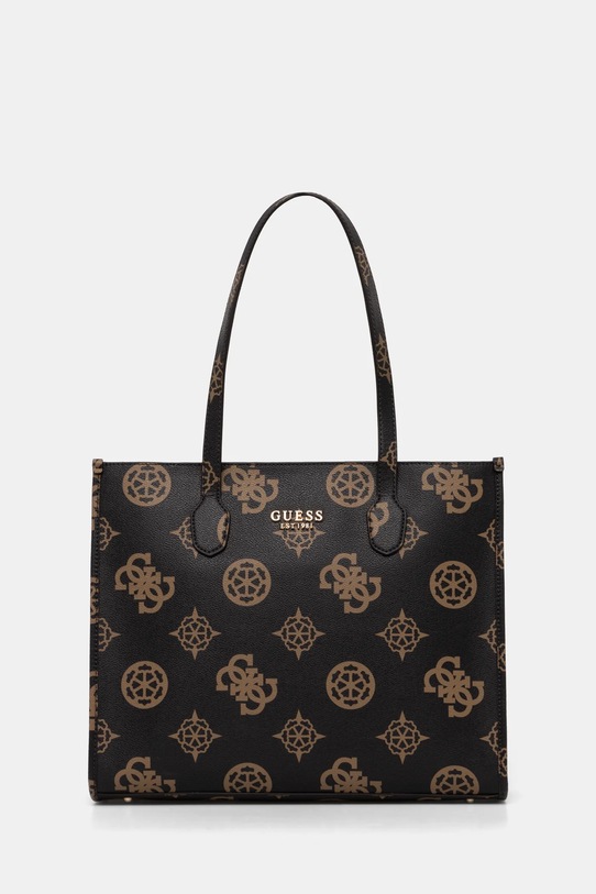 Τσάντα Guess SILVANA απομίμηση λείου δέρματος μαύρο HWPO86.65240