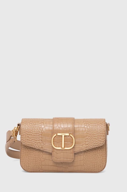 Kožená kabelka Twinset přírodní kůže béžová 242TB7120