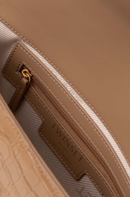 Kožená kabelka Twinset 242TB7120 béžová