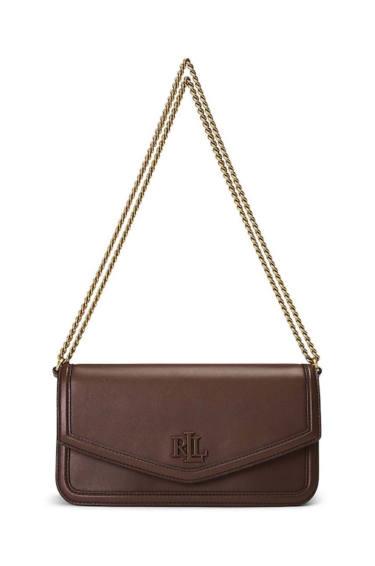 Kožená kabelka Lauren Ralph Lauren přírodní kůže hnědá 431941874