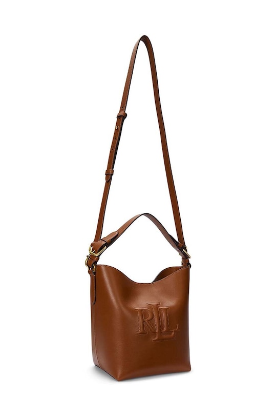 Akcesoria Lauren Ralph Lauren torebka skórzana 431950855 brązowy