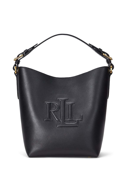 Kožená kabelka Lauren Ralph Lauren přírodní kůže černá 431950855