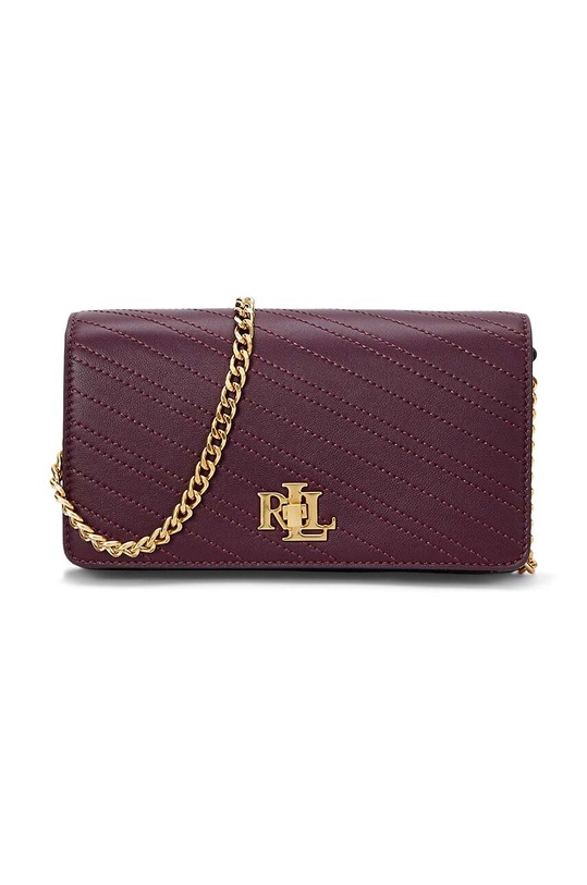 Lauren Ralph Lauren poseta de piele uni burgundia 432951212