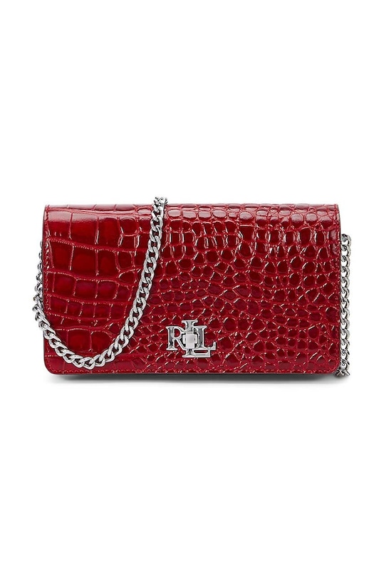 Kožna torba Lauren Ralph Lauren bez uzorka crvena 432951218