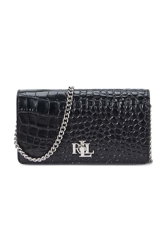 Кожена чанта Lauren Ralph Lauren гладка кожа черен 432951218