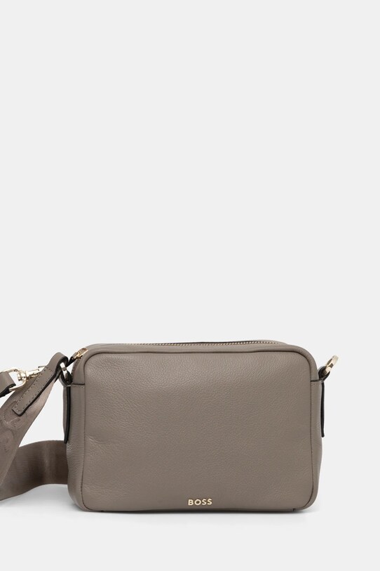 BOSS torebka skórzana skóra licowa szary 50530698